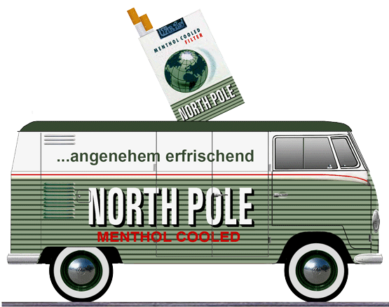 Vw typ 2 1958 cigarettes NORTH POLE adv.  