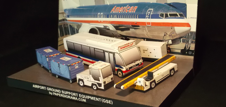 Airport Ground Support Equipment (GSE) by PAPERDIORAMA - 1:100 Scale