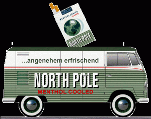 Vw typ 2 1958 cigarettes NORTH POLE adv.