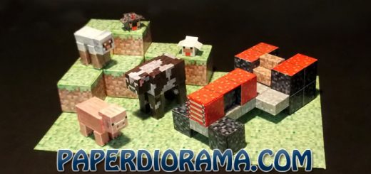 Minecraft Papercraft 3D Farm Set by PAPERDIORAMA