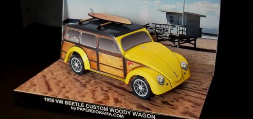 Volkswagen Beetle 1956 Custom Woody Wagon - Paper Model