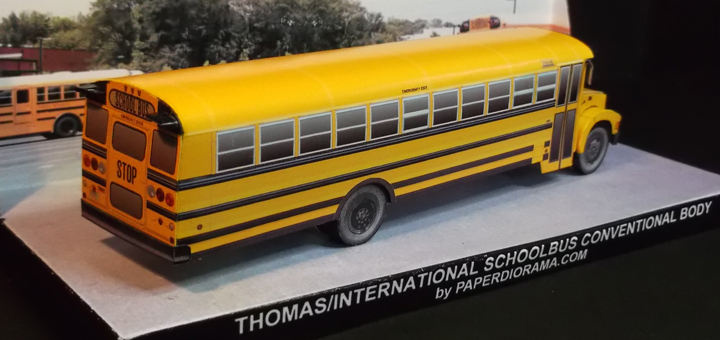 Thomas International 3800 School Bus paper model 1 87 H0 scale